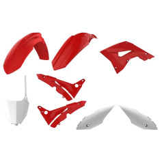 Carrosserie/Carenage POLISPORT Kit Plastiques 8 pièces Rouge-Blanc pour Moto HONDA CR 250 cc, CR R 125 cc 2002-2007