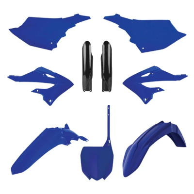 Kit plastiques POLISPORT bleu Yam/noir OEM 9 pièces pour Moto YAMAHA YZ 125 cc, YZ 250 cc