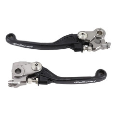 Levier de frein/embrayage POLISPORT rétractable/pivot incassable noir (paire) pour Honda CRF R 450 cc, CRF RX 450 cc 2021+