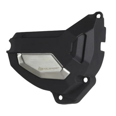 Protection/Couvre Carter Alternateur POLISPORT noir côté gauche pour Moto HONDA CB 650 cc, CB R 650 cc, CBR F 650 cc, CBR R 650 cc 2014>2020