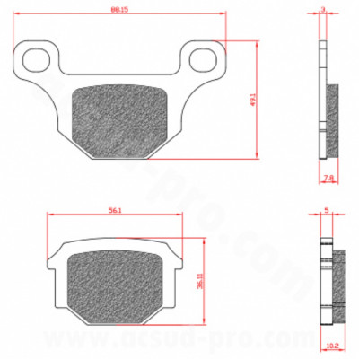 Plaquettes de frein BRENTA Homologuées ECE R90 pour RIEJU MRT 50cc, DERBI GPR 125cc, APRILIA RS4 50cc, RIEJU RS3 50cc, PEUGEOT XR7 50cc - BR3187