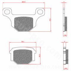 Plaquettes de frein BRENTA Homologuées ECE R90 pour RIEJU MRT 50cc, DERBI GPR 125cc, APRILIA RS4 50cc, RIEJU RS3 50cc, PEUGEOT XR7 50cc - BR3187