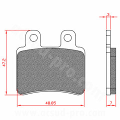 Plaquettes de frein BRENTA Homologuées ECE R90 Adaptées Yamaha 50 DT-R 2004-2008, Sherco 50 2007-2013, Derbi Senda DRD 50 2005-2011, Peugeot Elystar, Beta 50RR - BR3048
