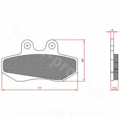 Plaquettes de frein BRENTA homologuées ECE R90 BR3055 pour Yamaha Cygnus-X / Flame X 125, Peugeot XR6, Beta RR, Sherco, Bultaco, Rieju Spike SMX RMX GPR (98-04)
