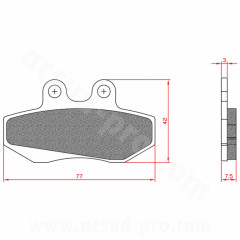 Plaquettes de frein BRENTA homologuées ECE R90 BR3055 pour Yamaha Cygnus-X / Flame X 125, Peugeot XR6, Beta RR, Sherco, Bultaco, Rieju Spike SMX RMX GPR (98-04)