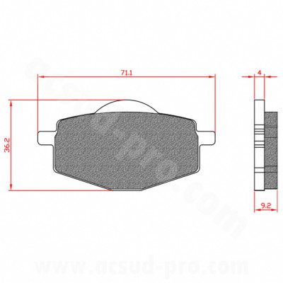 Plaquettes de frein BRENTA homologuées ECE R90 arrière BR3085 pour YAMAHA TZR 50cc, DT 50cc AM6, YBR 125 cc