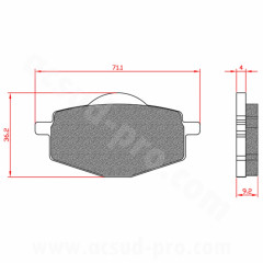 Plaquettes de frein BRENTA homologuées ECE R90 arrière BR3085 pour YAMAHA TZR 50cc, DT 50cc AM6, YBR 125 cc