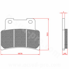Plaquettes de frein BRENTA Homologuées ECE R90 BR3098 pour YAMAHA YZF 125 cc, MT 125 cc, KYMCO XCITING I 400 cc, SYM MAXSYM 400 cc, APRILIA RS 125 cc