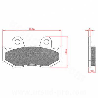Plaquettes de frein BRENTA homologuées ECE R90 pour Maxi Scooter HONDA DYLAN, SH, PANTHEON AV et SUZUKI 250-400CC BURGMAN 1998-2003 - BR3034