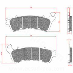 Plaquettes de frein BRENTA homologuées ECE R90 BR3081 pour Maxi Scooter HONDA SH 125 / 300cc, SWING 2008-2013, SUZUKI BURGMAN 125cc 2007-2013