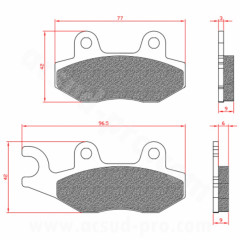 Plaquettes de frein BRENTA BR3070 Homologuées ECE R90 pour Scooter KYMCO AGILITY 50-125cc