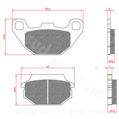Plaquettes de frein BRENTA Homologuées ECE R90 BR3049 pour Maxi Scooter KYMCO AGILITY R16 125 cc, PEOPLE 125 cc, SUPER 8 125 cc, SYM JOYRIDE 125 cc, HD 125 cc