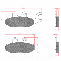 Plaquettes de frein BRENTA homologuées ECE R90 (OEM : 647079) pour Maxi Scooter PIAGGIO FLY / BEVERLY 125 / X7 / X8 / MP3 / VESPA GTS 125 / 250 / 300 CC