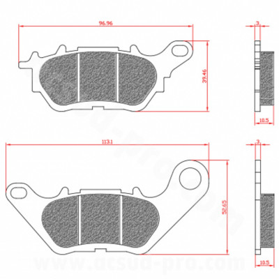 Plaquettes de frein BRENTA Homologuées ECE R90 Arrière pour Maxi Scooter YAMAHA X-MAX 125cc, MT-03 320cc, YZF-R3 320cc, YBR 125cc (BR3195)