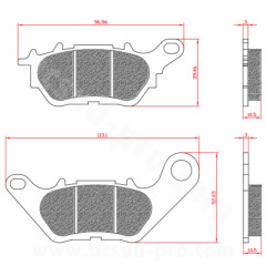 Plaquettes de frein BRENTA Homologuées ECE R90 Arrière pour Maxi Scooter YAMAHA X-MAX 125cc, MT-03 320cc, YZF-R3 320cc, YBR 125cc (BR3195)