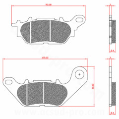 Plaquettes de frein BRENTA Homologuées ECE R90 Arrière pour Maxi Scooter YAMAHA NMAX 125-155CC, TRICITY 125-155CC, YBR 125CC - Réf BR3152