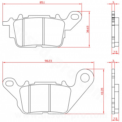 Plaquettes de frein BRENTA Homologuées ECE R90 Avant YAMAHA NMAX 125 cc, NMAX 150 cc, NMAX 155 cc, D'ELIGHT 125 cc BR3182