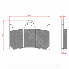 Plaquettes de frein BRENTA Homologuées ECE R90 pour Maxi Scooter YAMAHA T-MAX 500, T-MAX 530, T-MAX 560 - Référence BR3094