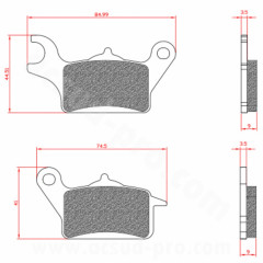 Plaquettes de frein BRENTA homologuées ECE R90 AVANT DROIT pour Maxi Scooter YAMAHA TRICITY 125-300 cc (Réf. BR3179)