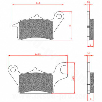 Plaquettes de frein BRENTA Homologuées ECE R90 AVANT GAUCHE pour Maxi Scooter YAMAHA TRICITY 125-300 cc BR3178