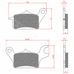 Plaquettes de frein BRENTA Homologuées ECE R90 AVANT GAUCHE pour Maxi Scooter YAMAHA TRICITY 125-300 cc BR3178