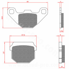 Plaquettes de frein BRENTA Homologuées ECE R90 BR3075 pour Scooter 50cc PEUGEOT KISBEE, VIVACITY, CITYSTAR, DERBI SENDA, PIAGGIO NRG TYPHOON, SHERCO, RIEJU