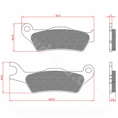 Plaquettes de frein BRENTA Homologuée ECE R90 1C002634 pour Scooter PIAGGIO TYPHOON 50cc, APRILIA SR 50cc