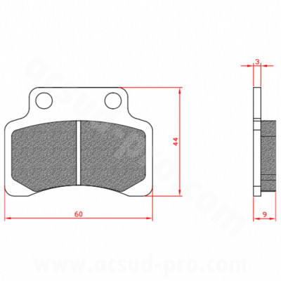 Plaquettes de frein BRENTA Homologuées ECE R90 BR3205 pour Scooter 50cc TNT MOTOR, CPI, KEEWAY, GENERIC