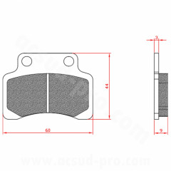 Plaquettes de frein BRENTA Homologuées ECE R90 BR3205 pour Scooter 50cc TNT MOTOR, CPI, KEEWAY, GENERIC