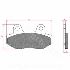 Plaquettes de frein BRENTA Homologuées ECE R90 pour Scooter 50cc, TNT MOTOR, PEUGEOT, KEEWAY, HYOSUNG