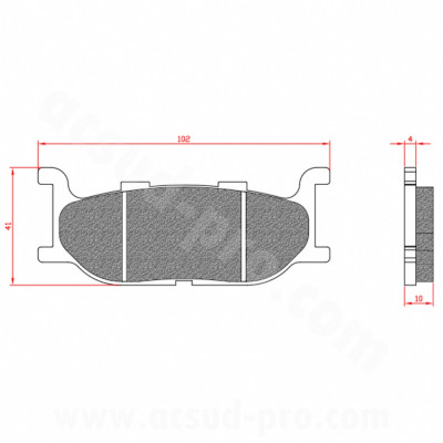 Plaquettes de frein BRENTA homologuées ECE R90 AV pour Yamaha Majesty 400 cc, T-MAX 500 cc, MBK Skyline 400 cc - BR3057