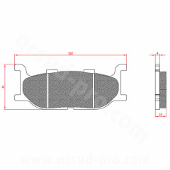Plaquettes de frein BRENTA homologuées ECE R90 AV pour Yamaha Majesty 400 cc, T-MAX 500 cc, MBK Skyline 400 cc - BR3057