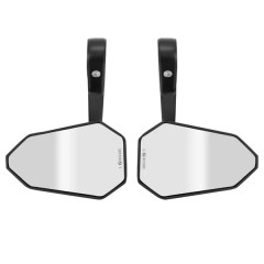 Rétroviseur moto AVOC embout de guidon alu noir avec adaptateur plastique 7/8'' ou 1'' (paire) homologué CE