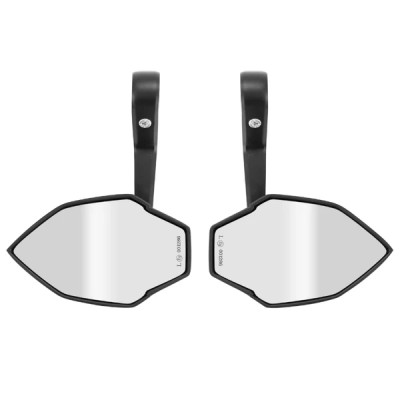 Rétroviseur moto AVOC embout de guidon alu noir avec adaptateur plastique 7/8'' ou 1'' (paire) homologué CE