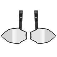 Rétroviseur moto AVOC embout de guidon alu noir avec adaptateur plastique 7/8'' ou 1'' (paire) homologué CE