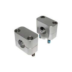 Pontet de guidon Buzzetti alu argent 22,2 mm (paire)