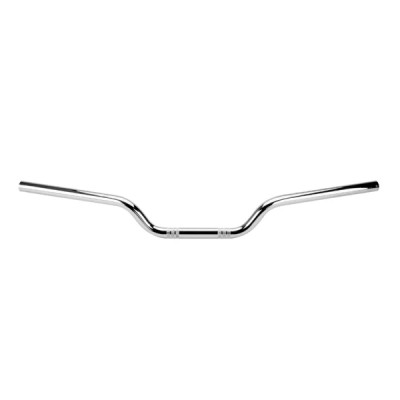 Guidon moto DOMINO acier chromé diamètre 22 mm longueur 721 mm hauteur 107 mm sans barre de renfort