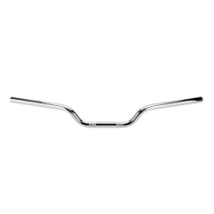 Guidon moto DOMINO acier chromé diamètre 22 mm longueur 721 mm hauteur 107 mm sans barre de renfort