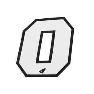 Autocollant numéro adaptable Blanc contour noir Hauteur 13 cm (x5)