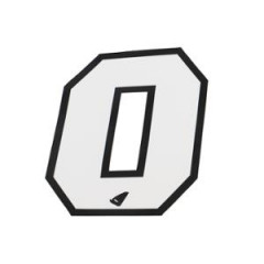 Autocollant numéro adaptable Blanc contour noir Hauteur 13 cm (x5)