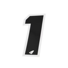 Autocollant numéro adaptable noir contour blanc hauteur 13 cm (x5)