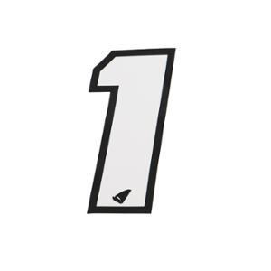 Autocollant numéro adaptable blanc contour noir hauteur 13 cm (x5)