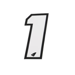 Autocollant numéro adaptable blanc contour noir hauteur 13 cm (x5)