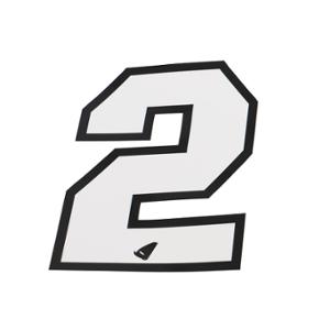 Autocollant numéro adaptable blanc contour noir 13 cm (x5)