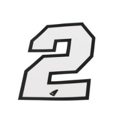 Autocollant numéro adaptable blanc contour noir 13 cm (x5)