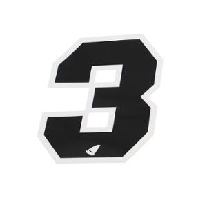 Autocollant numéro adaptable noir contour blanc hauteur 13 cm (x5)