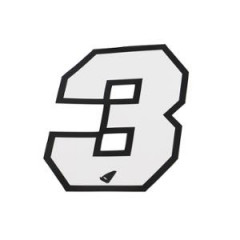 Autocollant numéro adaptable Blanc contour Noir hauteur 13 cm (x5)