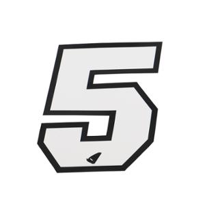 Autocollant numéro adaptable blanc contour noir hauteur 13 cm (x5)