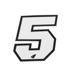 Autocollant numéro adaptable blanc contour noir hauteur 13 cm (x5)