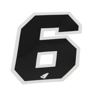 Autocollant numéro adaptable Noir contour Blanc hauteur 13 cm (x5)